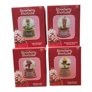 The Wonderful World Of Strawberry Shortcake & Friends Mini Snow Globe SET -4 NEW